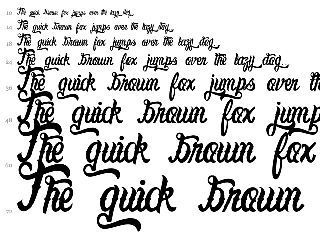 Lafayet Scripts font waterfall